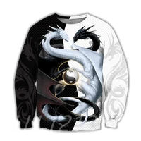 mens round neck sweater 3d printing dragon element fashion long sleeve personality street home leisure pullover oversized jacke