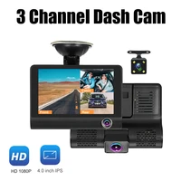 4 0inch ips 1080p camera dvr video recorder night vision front cabin rear dual lens hidden mini 3 channel dash cam car black box
