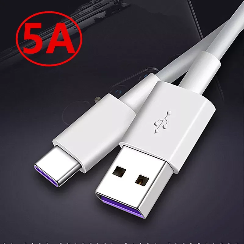 

1m 2m USB C Cable 5A Supercharge USB Type C Cable for Huawei p30 pro p20 lite p40 5A Quick Charging Fast Charger for Honor 20 10