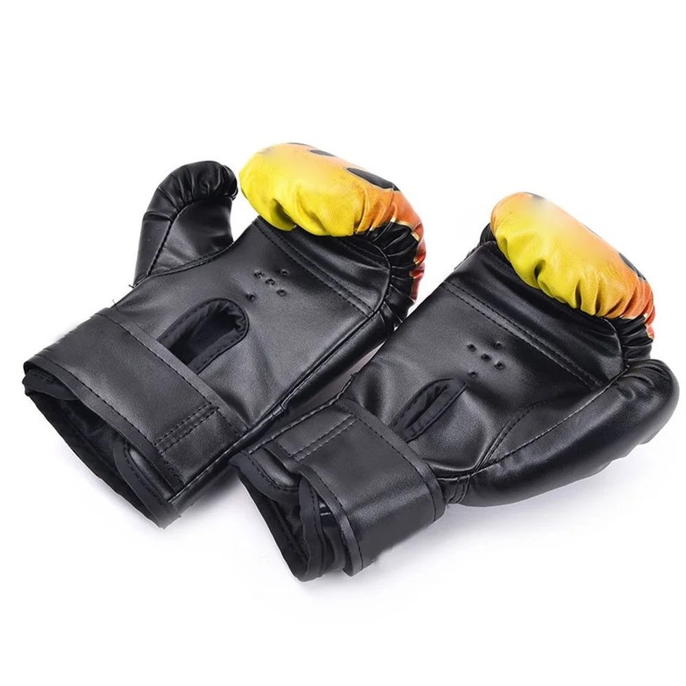 2pc Kids Children Boxing Gloves Professional Flame Mesh Breathable Train Glove Professional child Breathable Sparring mma Glove