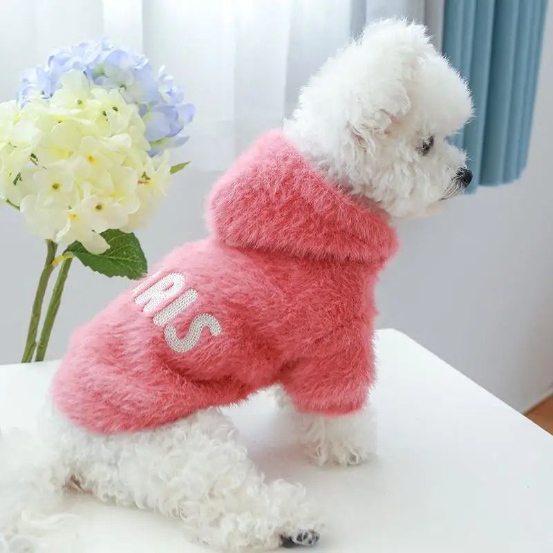

Dog Clothing Autumn and Winter New Warm Sweater Plush Paris Letter Puppy Kitten Fashion Cute Sweater Pet Clothing
