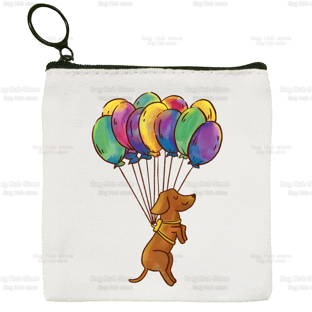Dachshund Teckel Cute Dog Cartoon Printed Canvas Bag Design Canvas Simple and Fashionable Storage Bag