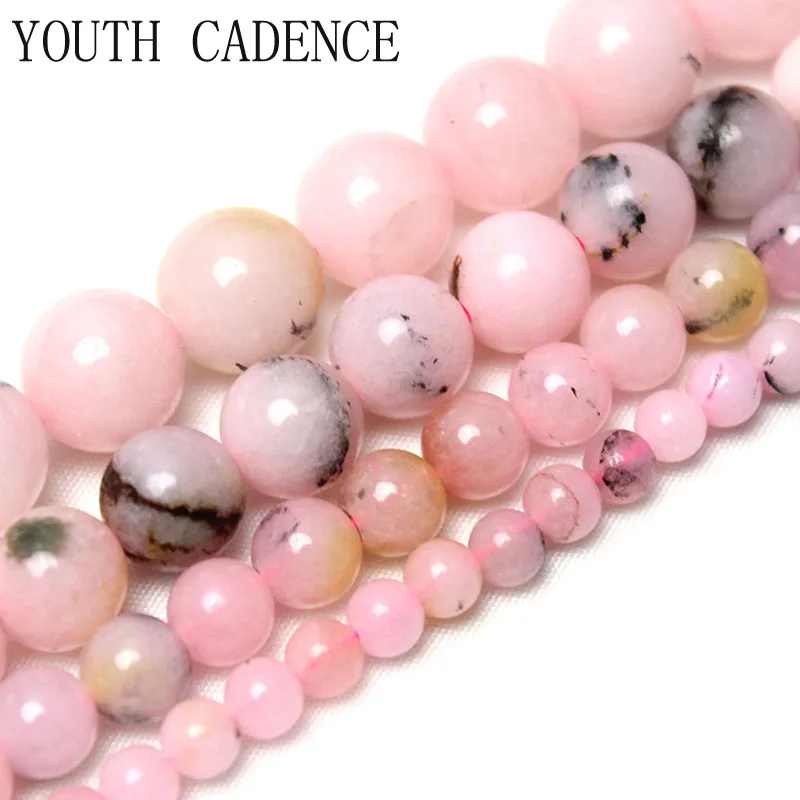 

Natural Stone Gem Pink Opal Minerals Beads For Jewelry Making Round Loose Stone Beads 6 8 10mm Diy Bracelets Necklaces 15''