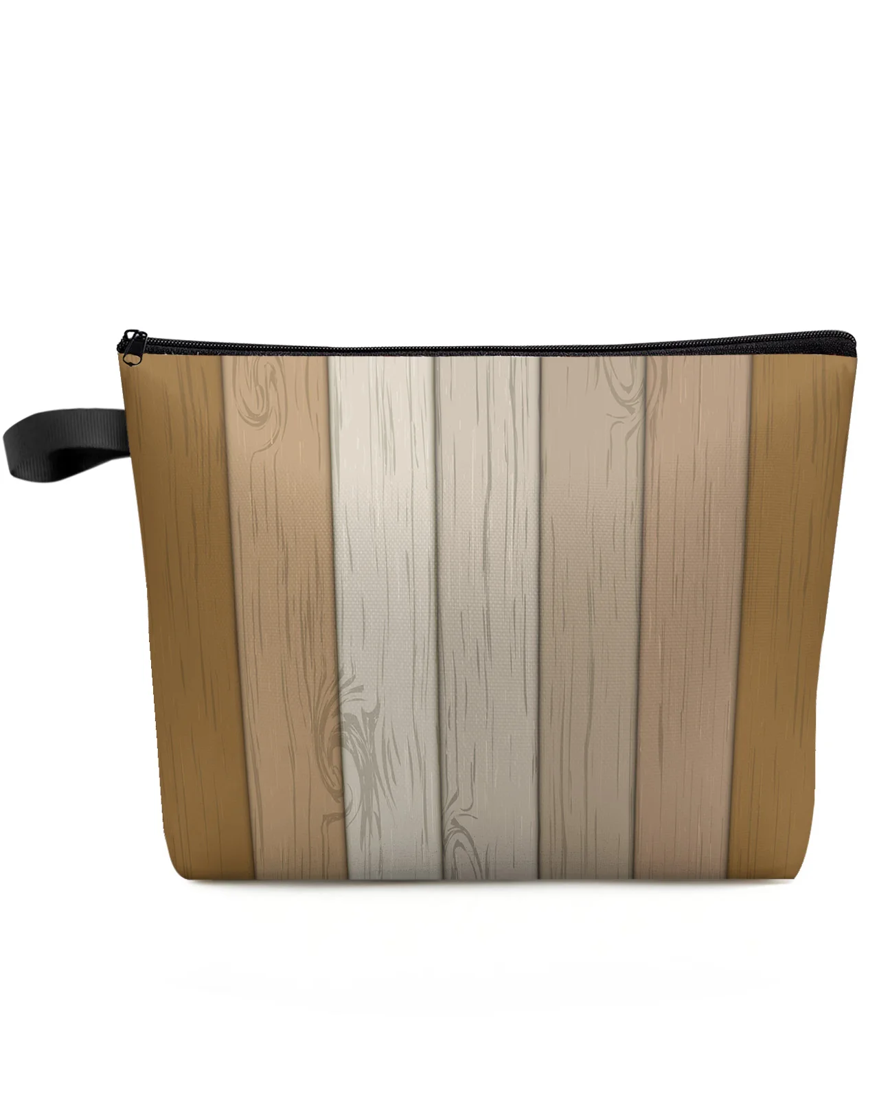 

Vintage Khaki Brown Gradual Wood Grain Makeup Bag Pouch Travel Essentials Women Cosmetic Bags Organizer Storage Pencil Case