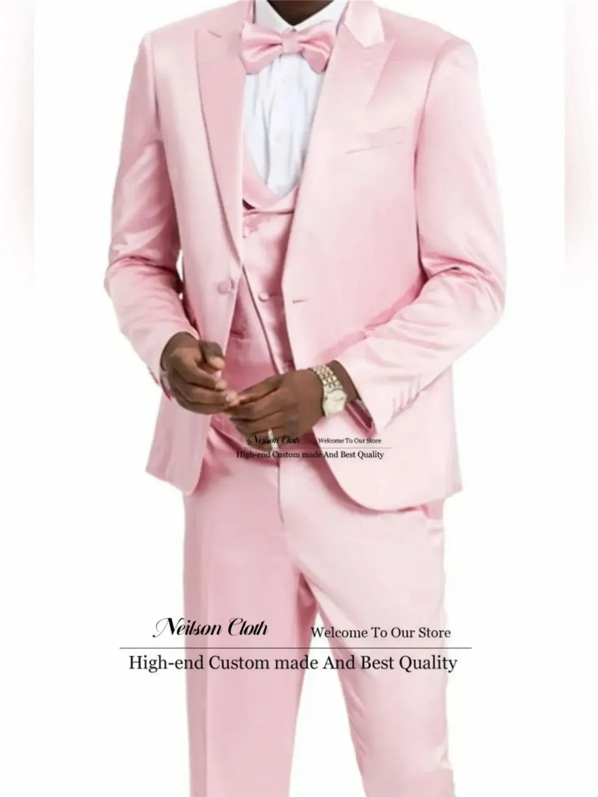 Формальные розовые мужские костюмы комплекты из 3 предметов свадебные смокинги