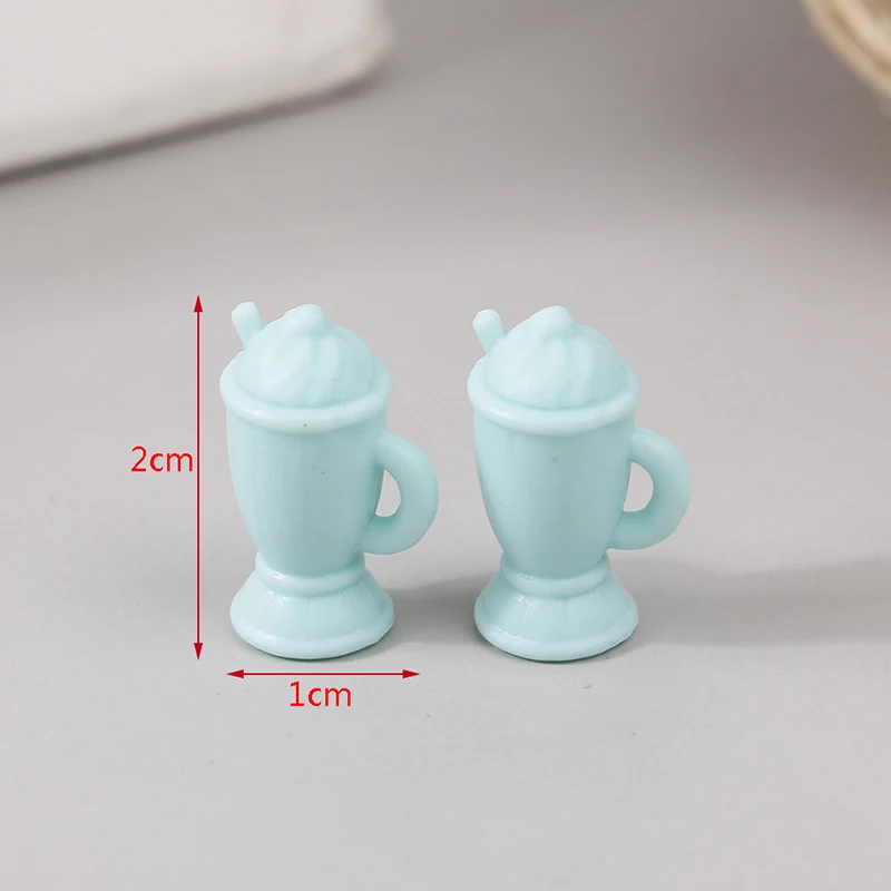 

2pc Kitchen Accessories Decoration Kids Play Toys Gifts For Doll Dollhouse Miniature Blue Drink Cup Dolls House