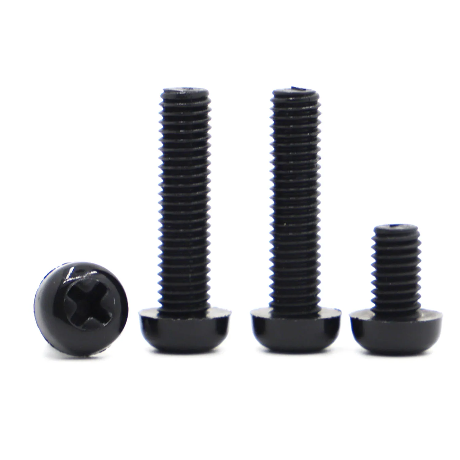 

10/20/50pcs Metric Threaded Black Plastic Nylon Phillips Pan Head Cross Round Screws Bolts M2 M2.5 M3 M4 M5 M6 M8