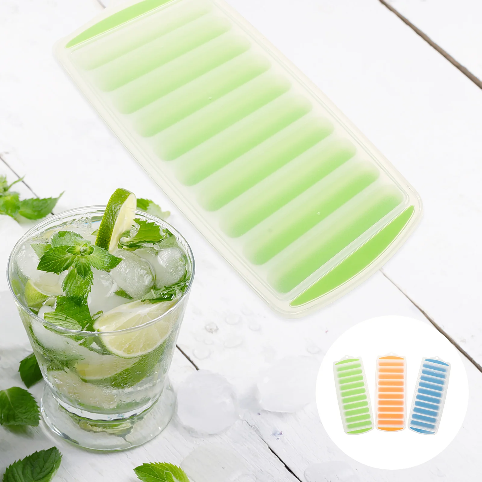 

Ice Tray Mold Cube Stick Molds Maker Narrow Silicone Lidwaterfor Freezer Bottle Trays Sticks Whiskey Candy Slim Rod Block
