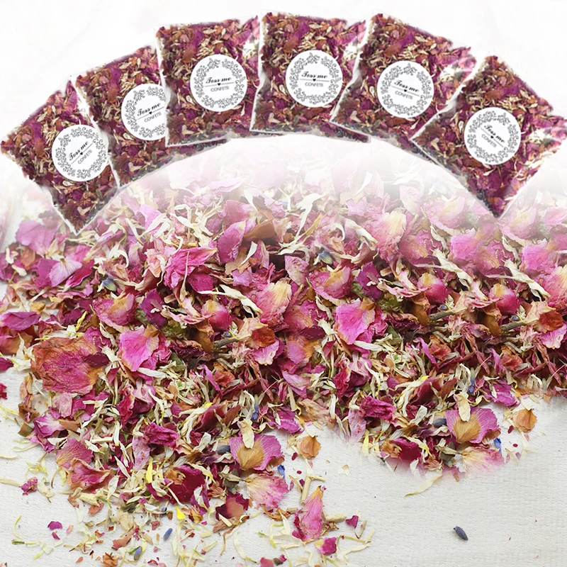 

Natural Wedding Confetti Dried Flower Petals Pop Bridal Shower Birthday Party DIY Decoration Biodegradable Rose Petal Confetti