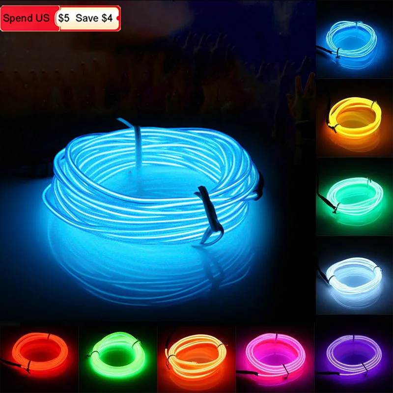 

Car Interior Decorative Lamps Strips Atmosphere Lamp Cold Light Decorative Dashboard Console Auto LED Ambient Lights 1/2/3/4/5M