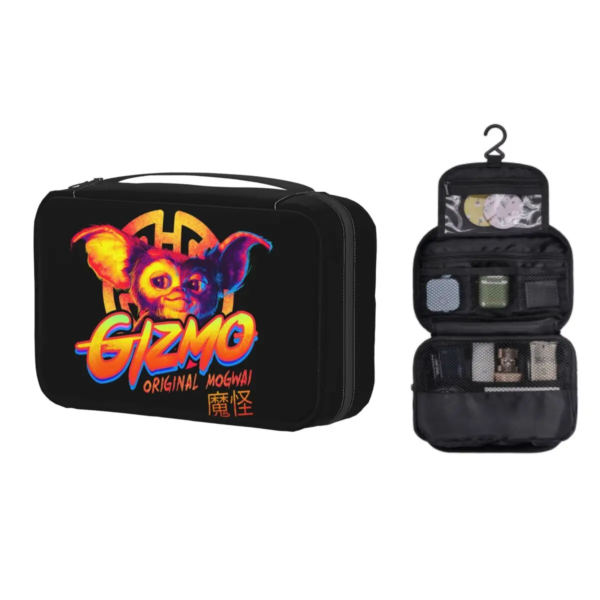 

Custom Retro Original Mogwai Travel Cosmetic Bag Monster Gizmo Gremlins Makeup Toiletry Organizer Ladies Beauty Storage Dopp Kit