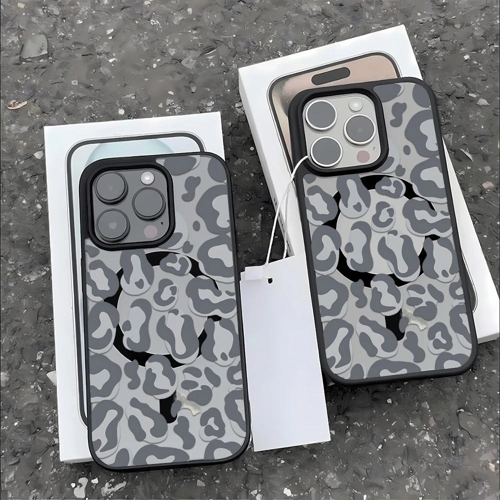 Черный чехол с леопардовым принтом для iPhone 13, чехол для iPhone 17, 15, 11, 14, 12, 16 Pro Max Air Clear, чехол для беспроводной зарядки Magsafe (art.: 3920da7bcefde) - 3920da7bcefde