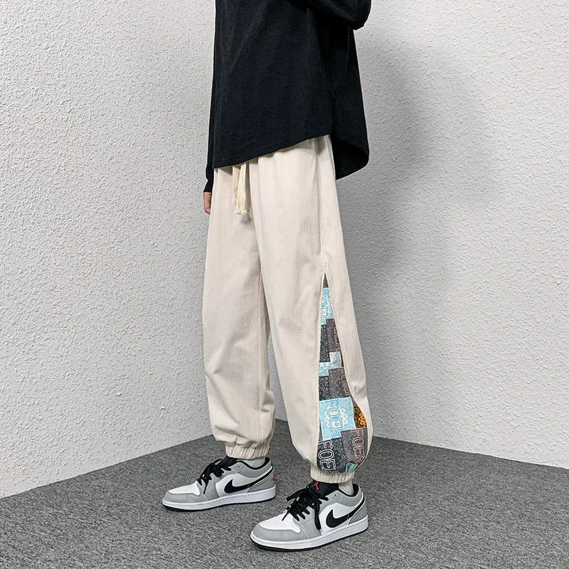 

2022 Spring Men Harem Pants Patchwork Loose Joggers Trousers Fashion Hip Hop Sweatpants Casual Harajuku Male Streetwear