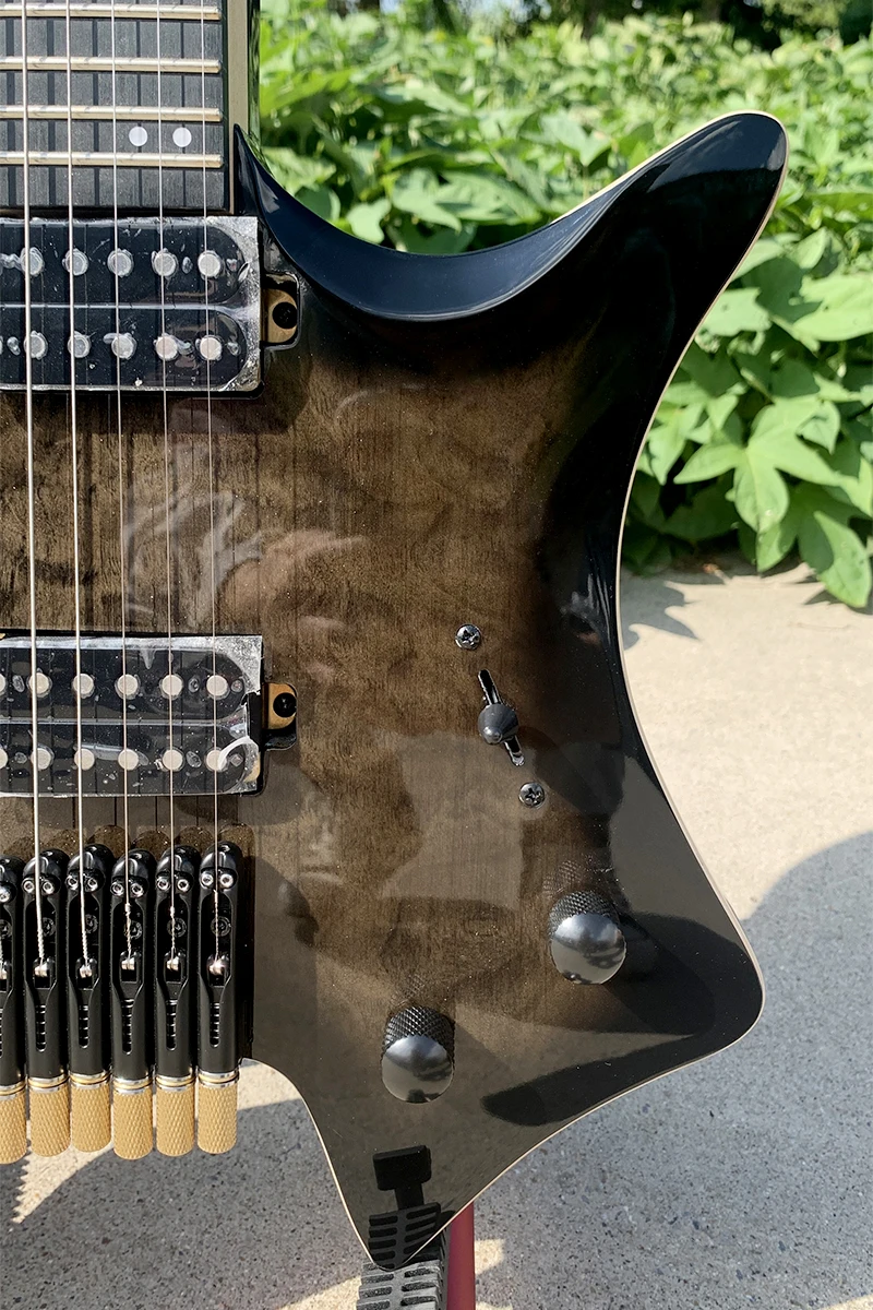 Электрогитара Aiersi без головы черный цвет ясеневое дерево звукосниматели HB