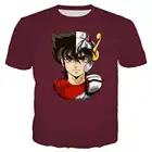 Футболка МужскаяЖенская с 3D-принтом аниме Saint Seiya, модный топ оверсайз в стиле Харадзюку, одежда с короткими рукавами для мужчин и женщин,