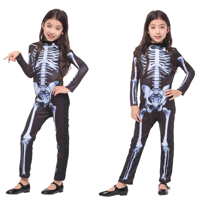 

Halloween Purim Girl Scream Skull Skeleton Ghost Cosplay Costumes Kids Vampire Costume Child Skeleton Carnival Dress Up