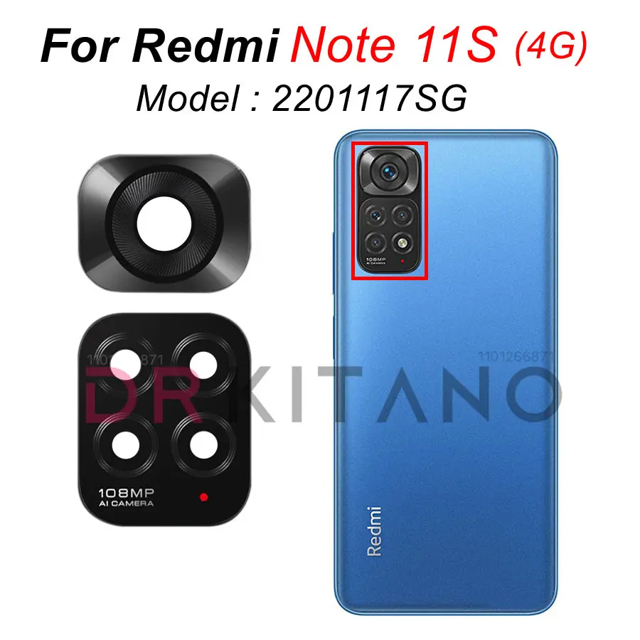 Для Xiaomi Redmi Note 11 11S 11T Задняя камера стеклянный объектив с рамкой Замена Note11 Pro Plus 5G