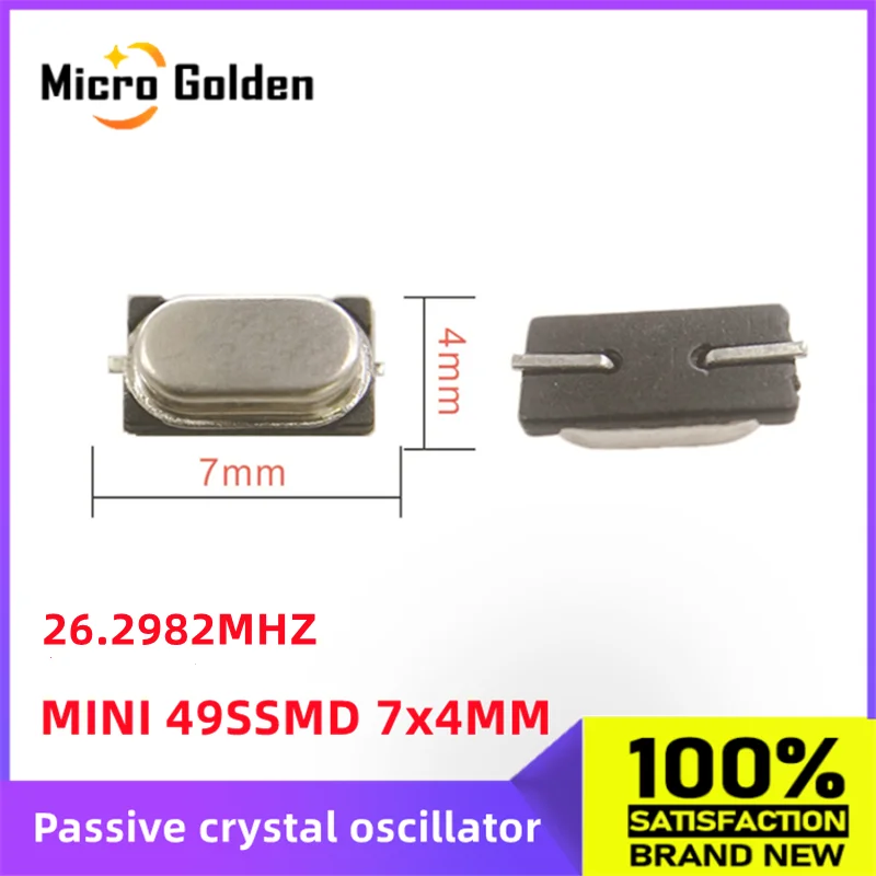 (10 шт.) 26,2982 м 26,2982 МГц мини 49SSMD 7x4 мм пассивный кварцевый Кварцевый резонатор маленького размера 2pin
