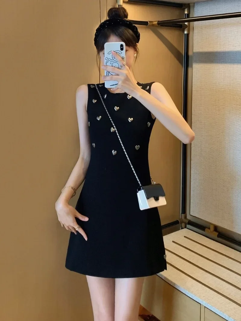 Лоскутное платье с сердечком Vestidos Mujer весенне-летнее туника Vestido без рукавов Ropa