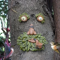 amusing unique bird feeders resin tree faces decor outdoor creative props garden decoration old man face dropshipping