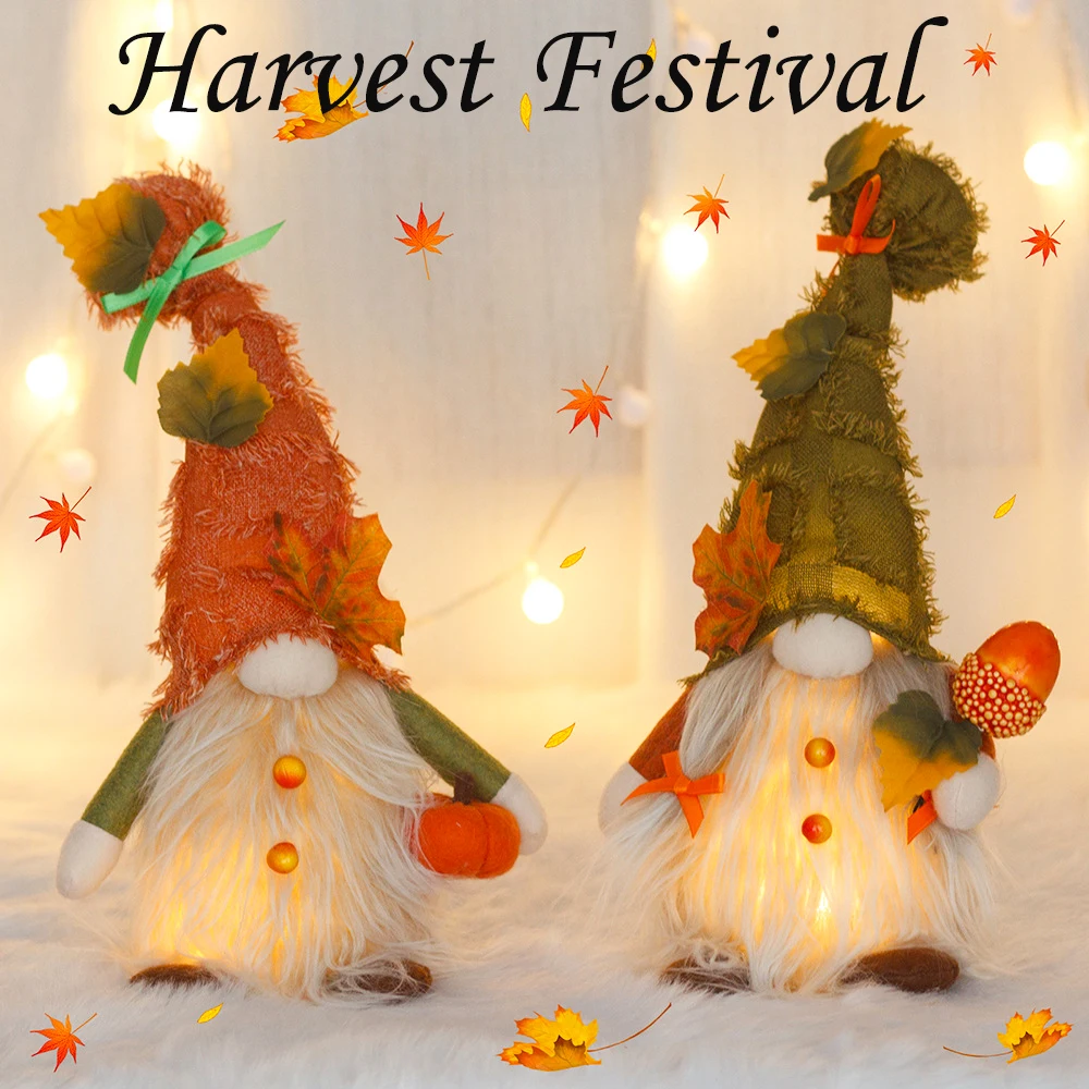 

Autumn Harvest Festival Electrified Doll Faceless Old Man Goblin Glowing Dwarf Doll Harvest Home Decorations Desktop Decoration