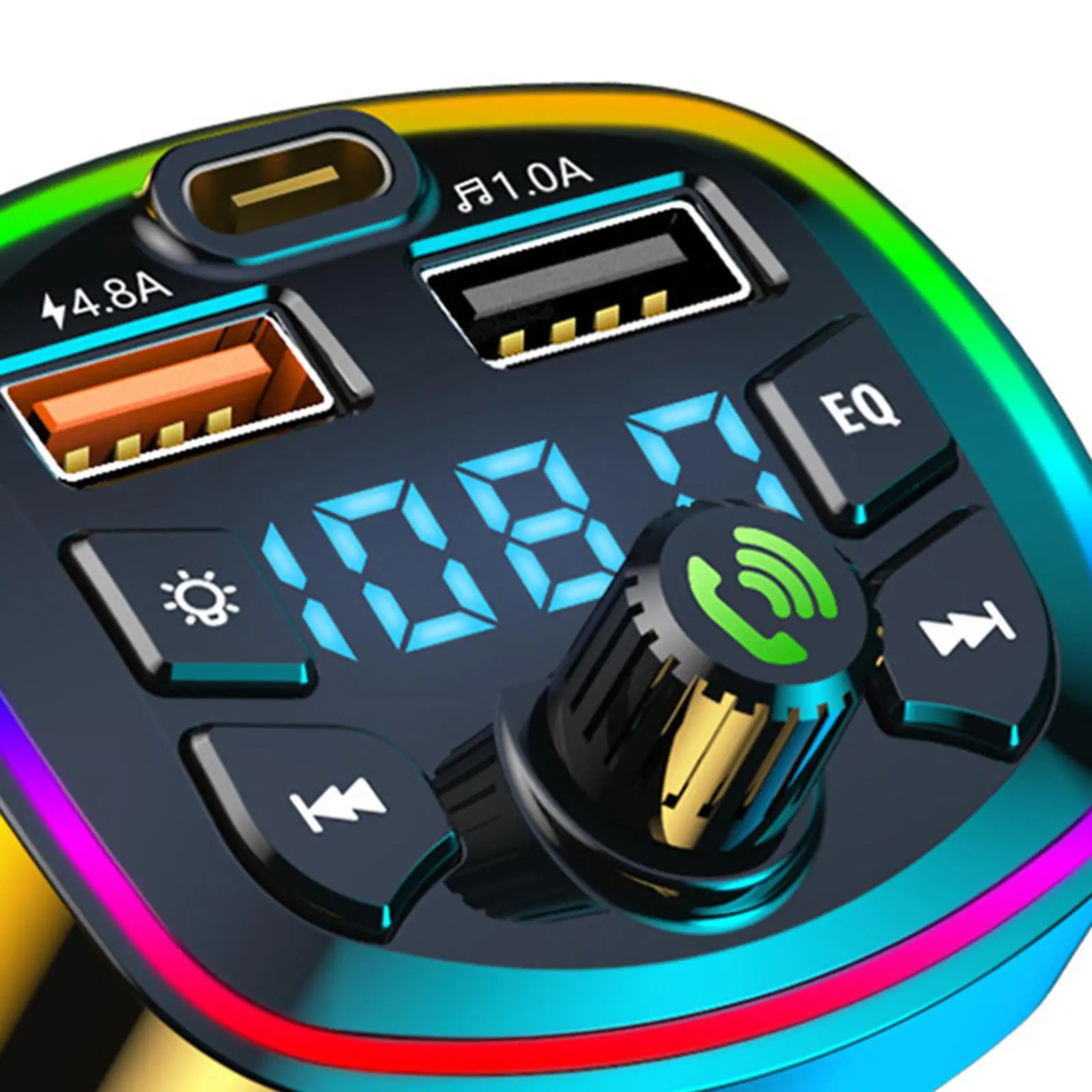 Автомобильный Bluetooth-передатчик с поддержкой громкой связи Bluetooth 5.0 Бас-музыка