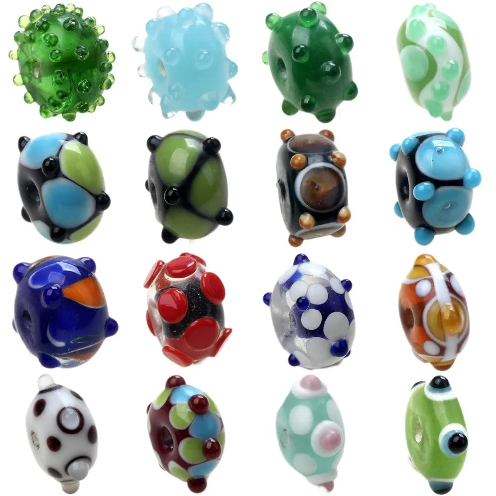 2 шт./лот 15x8 мм ручной работы Bumpy лэмпворк круглые стеклянные бусины для