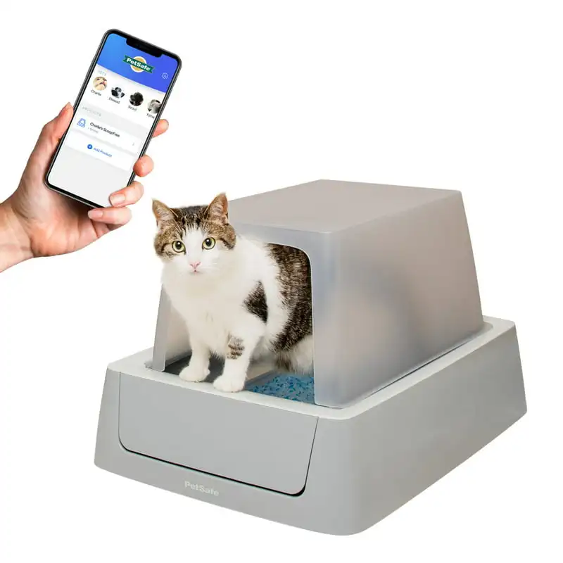 

Complete Smart Cleaning Cat Litter Box, Phone App Connected, Front-Entry Covered