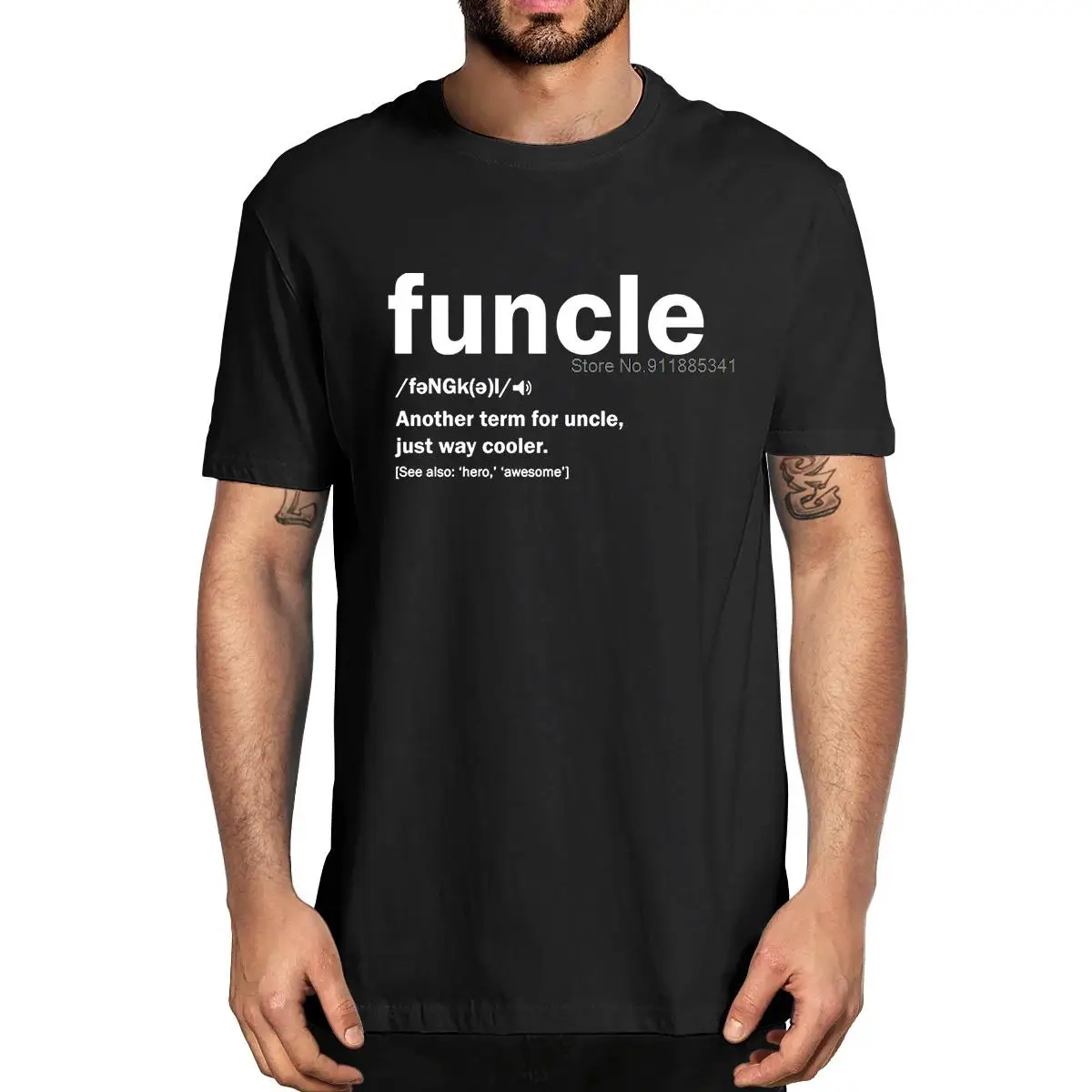 

Funny Uncle Funcle Definition for Uncle Proud A Uncle 100% Cotton Summer Men's Novelty Oversized T-Shirt Women Casual Streetwear