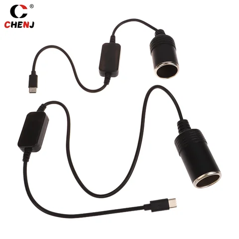 1 шт., адаптер-Переходник USB C Type C на 12 В для автомобильной сигареты