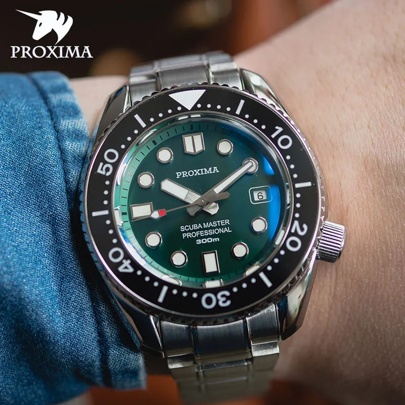 

Proxima Men Diver Watch Luxury Mens Automatic Watches Mechanical Wristwatch Diving 300M Waterproof Sapphire Luminous NH35/PT5000