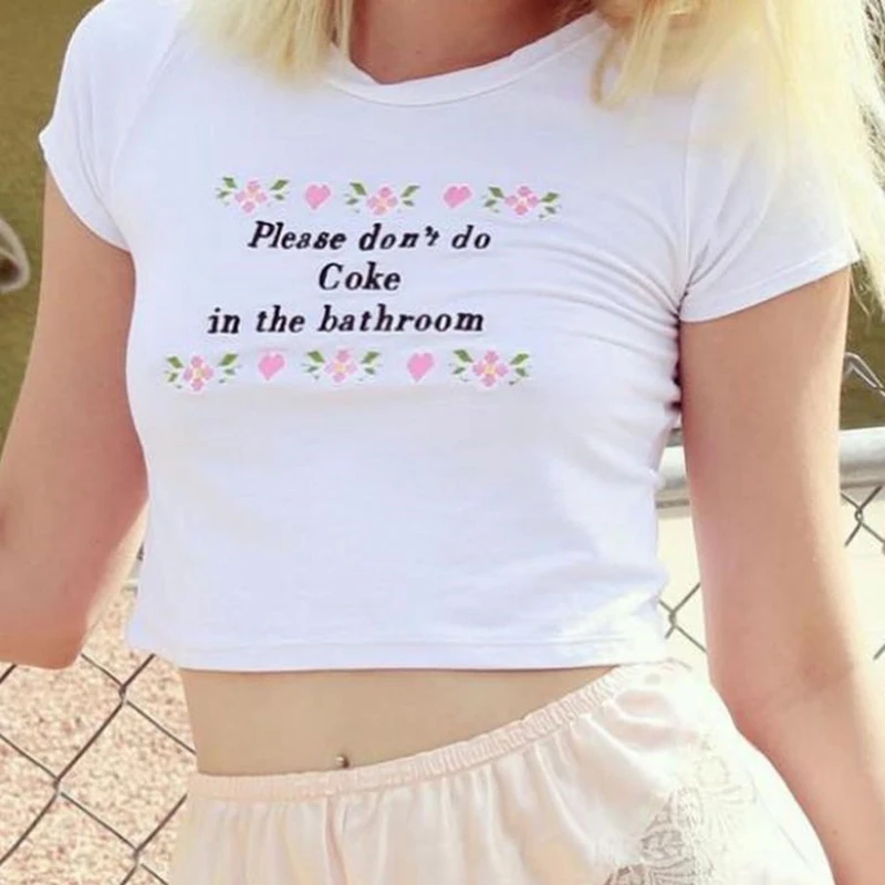 

T shirt Women Print Short Sleeve Slim Fit Tee Top White T Shirt Chemise Femme