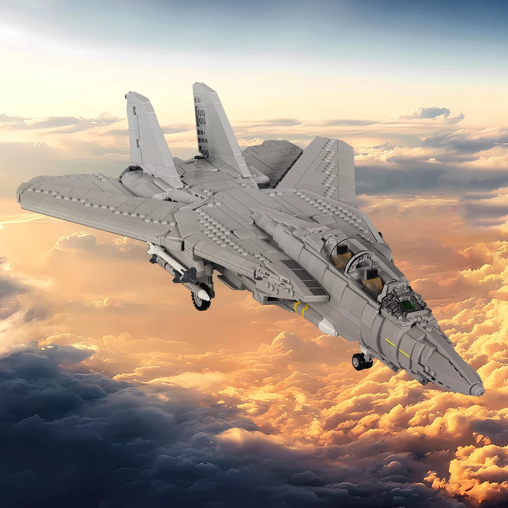 MOC F-14 Tomcat Истребитель Модель Строительные Блоки Военный Флот Защита Перехватчик