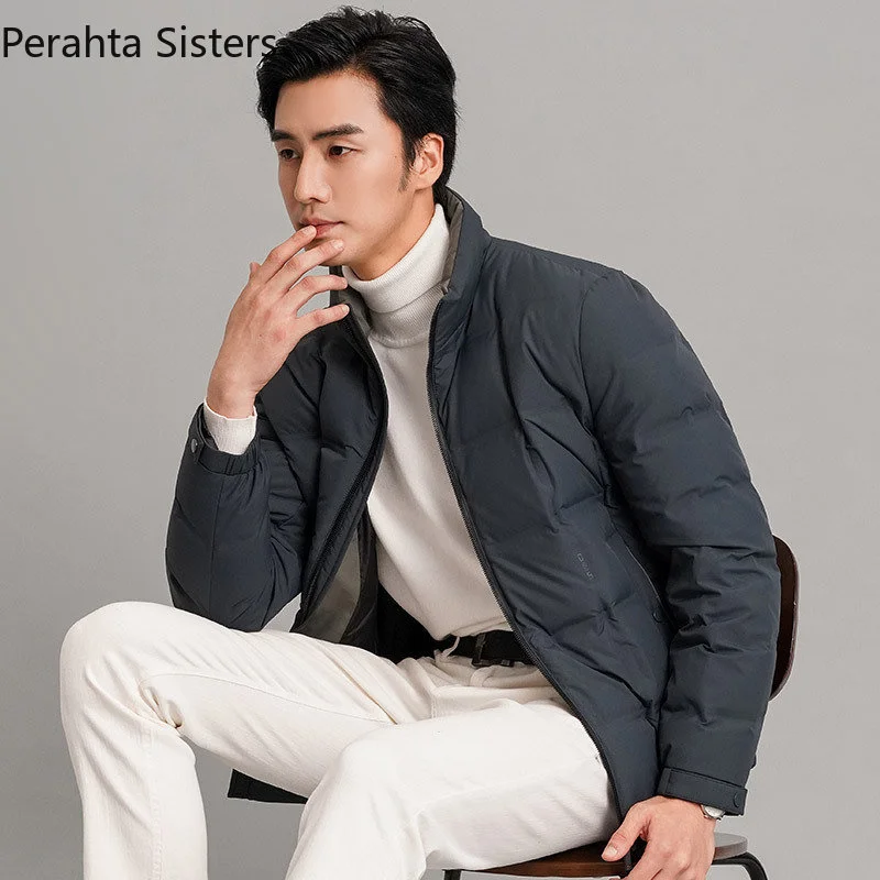 

New 90% White 2023 Duck Jacket Men Casual Short Style Thicken Stand Collar Cold-proof Down Coat Korean Men's Clothing