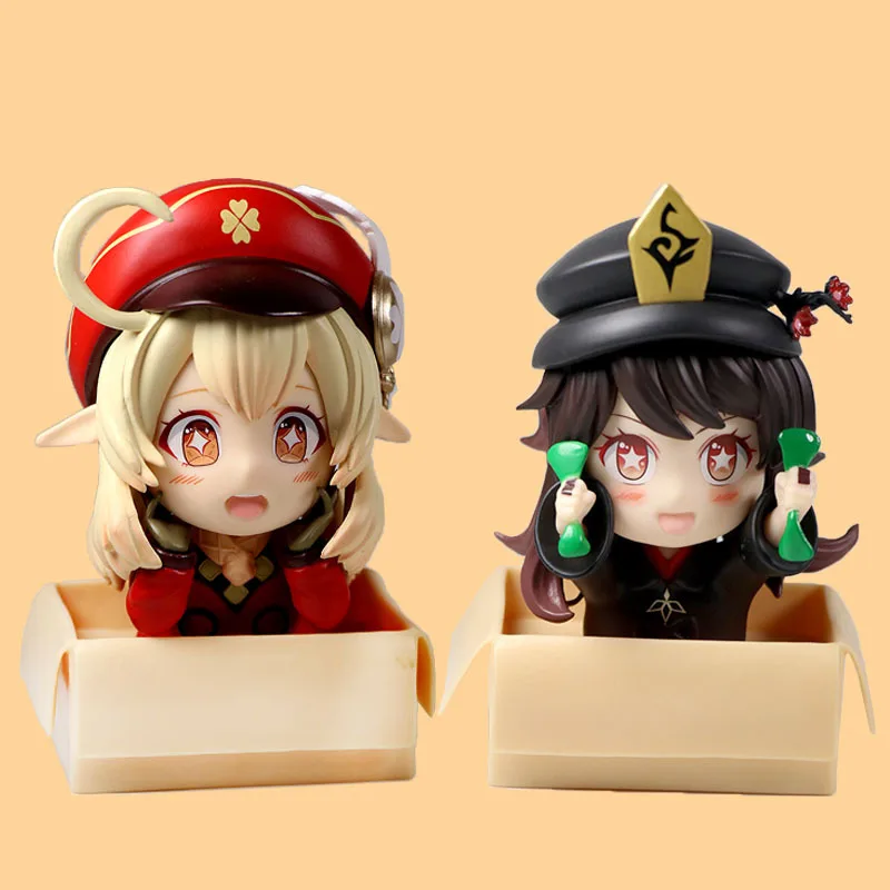 

New Ver.Q Genshin Impact Anime Figure Hu Tao Klee PVC Action Figure Eula Paimon Figurine Collection Model Doll Child Kids Gifts