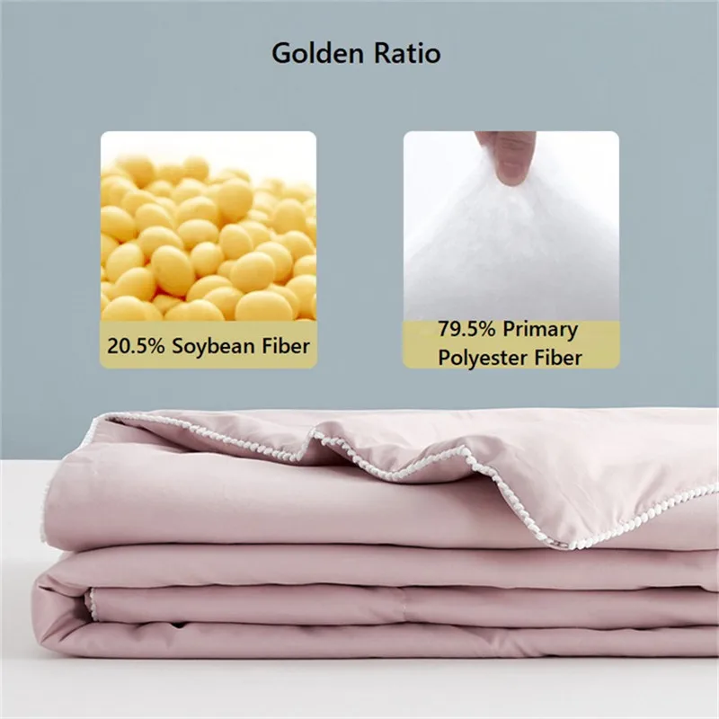 Холодное ощущение однотонное летнее одеяло покрывало из соевого протеинового