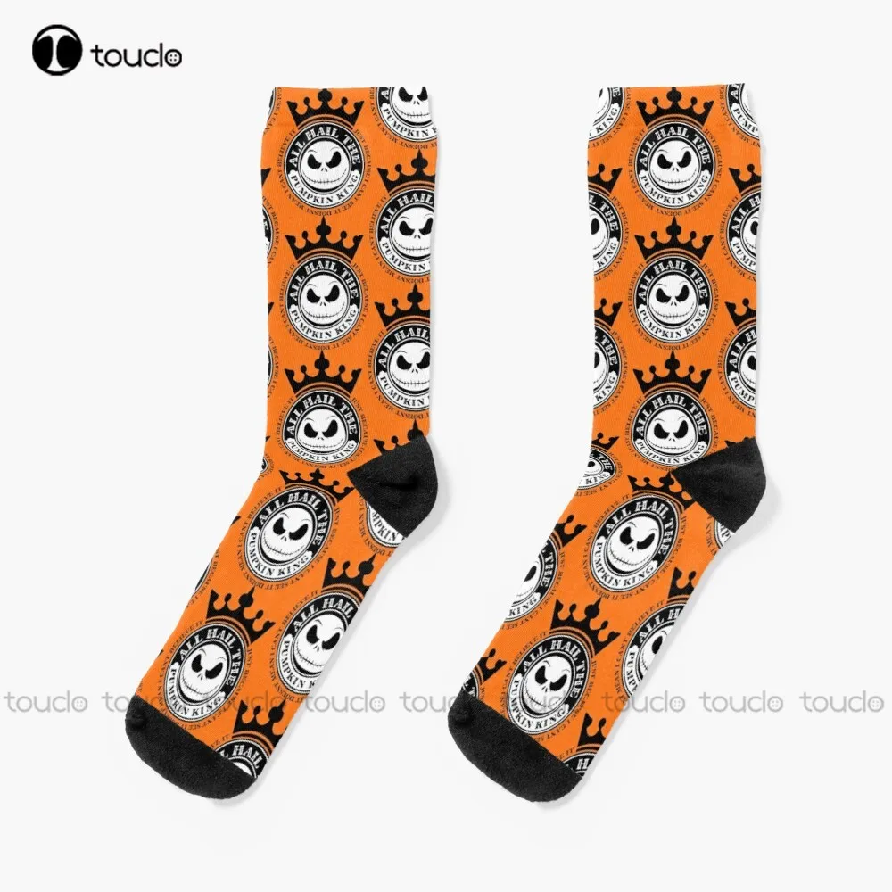 

All Hail The Pumpkin King Socks Halloween Womens Running Socks 360° Digital Print Unisex Adult Creative Funny Socks New Art