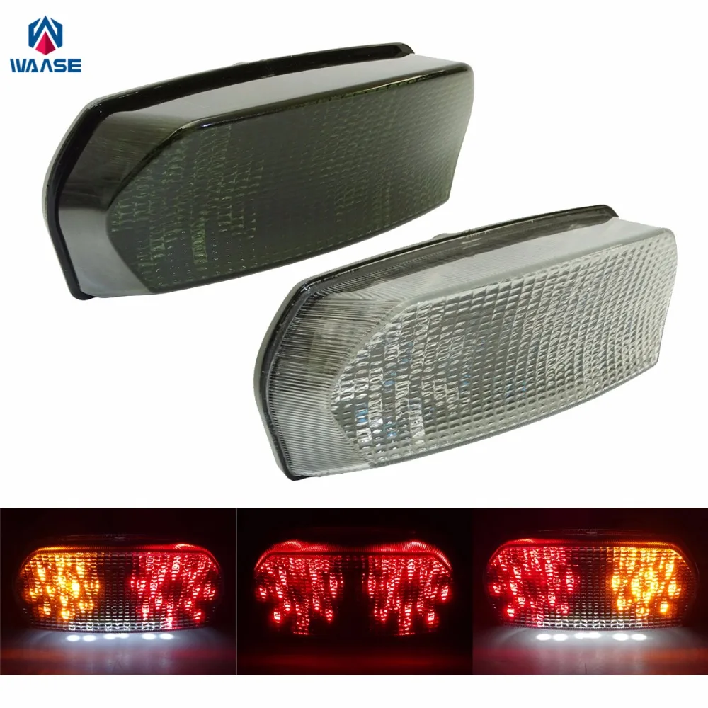 Задние Сигналы поворота waase для Kawasaki Ninja ZX 7R 7RR ZX7R ZX7RR ZX750 1996 1997-2003, Встроенный светодиодный светильник для номерного знака