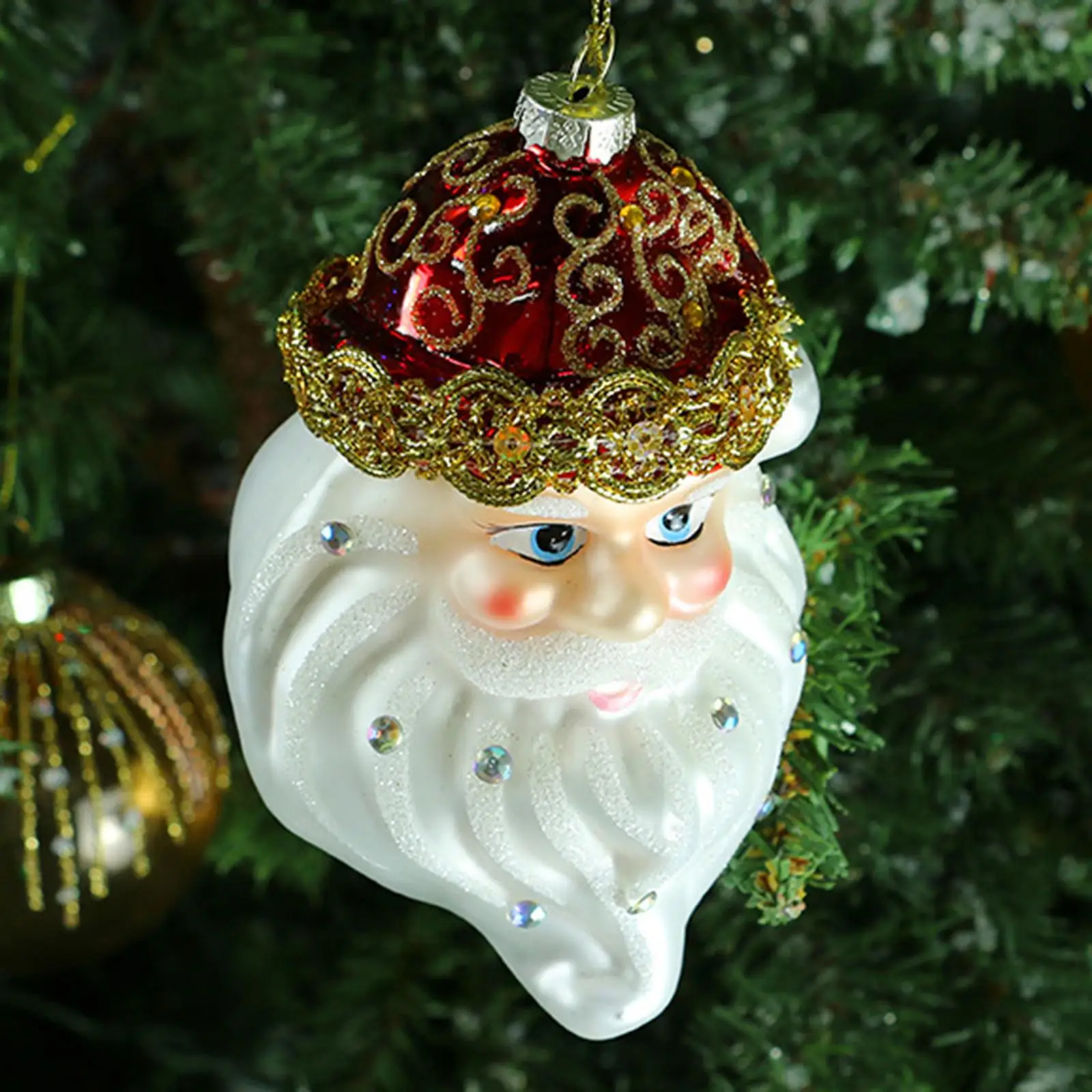 

2Pcs Christmas Santa Hanging Ornament Hanging Crafts Garden Patio Pendant