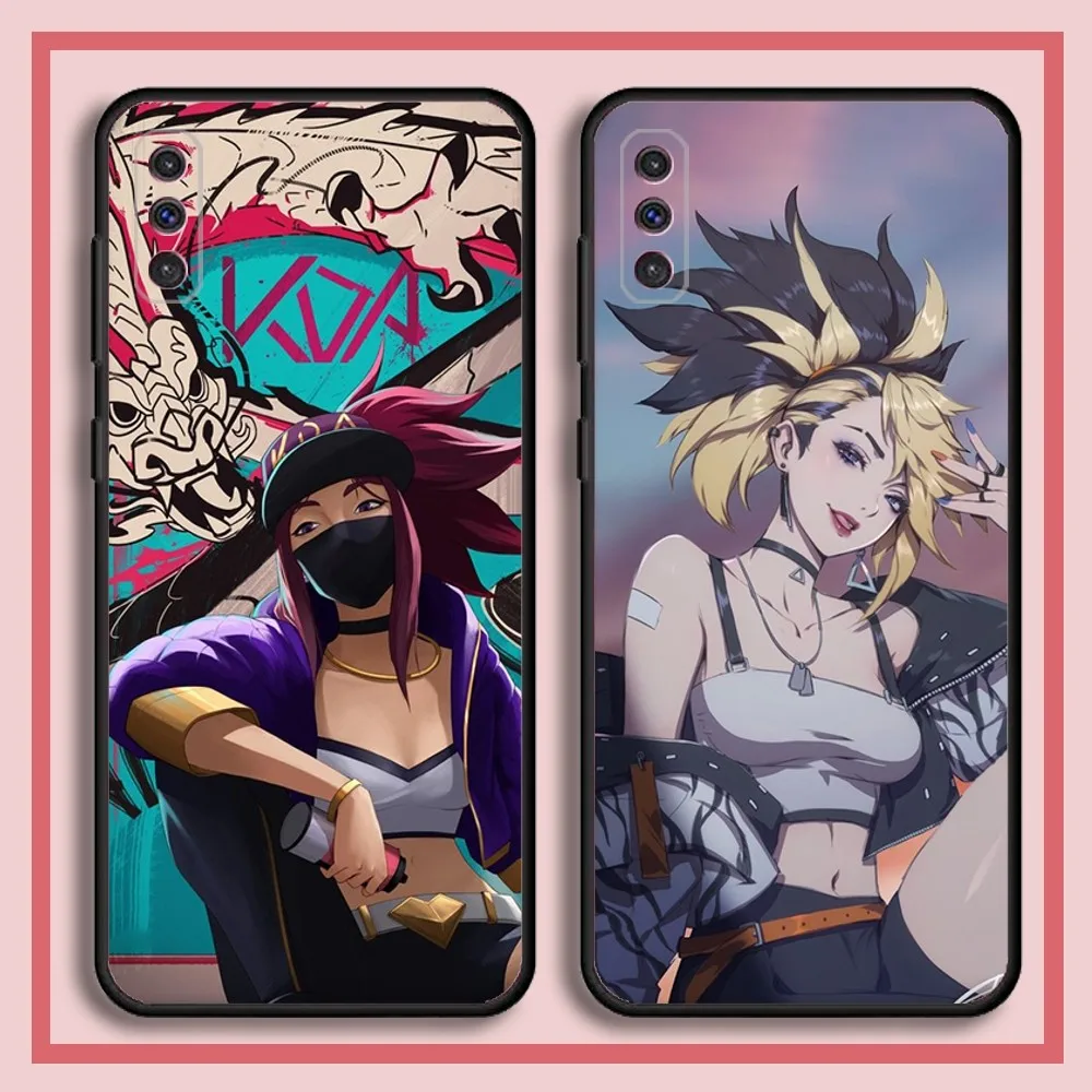Чехол для телефона League Of Legend KDA Akali Samsung S23 23 22 30 21 10 9 Note20 Ultra Lite 5G Plus FE черный мягкий