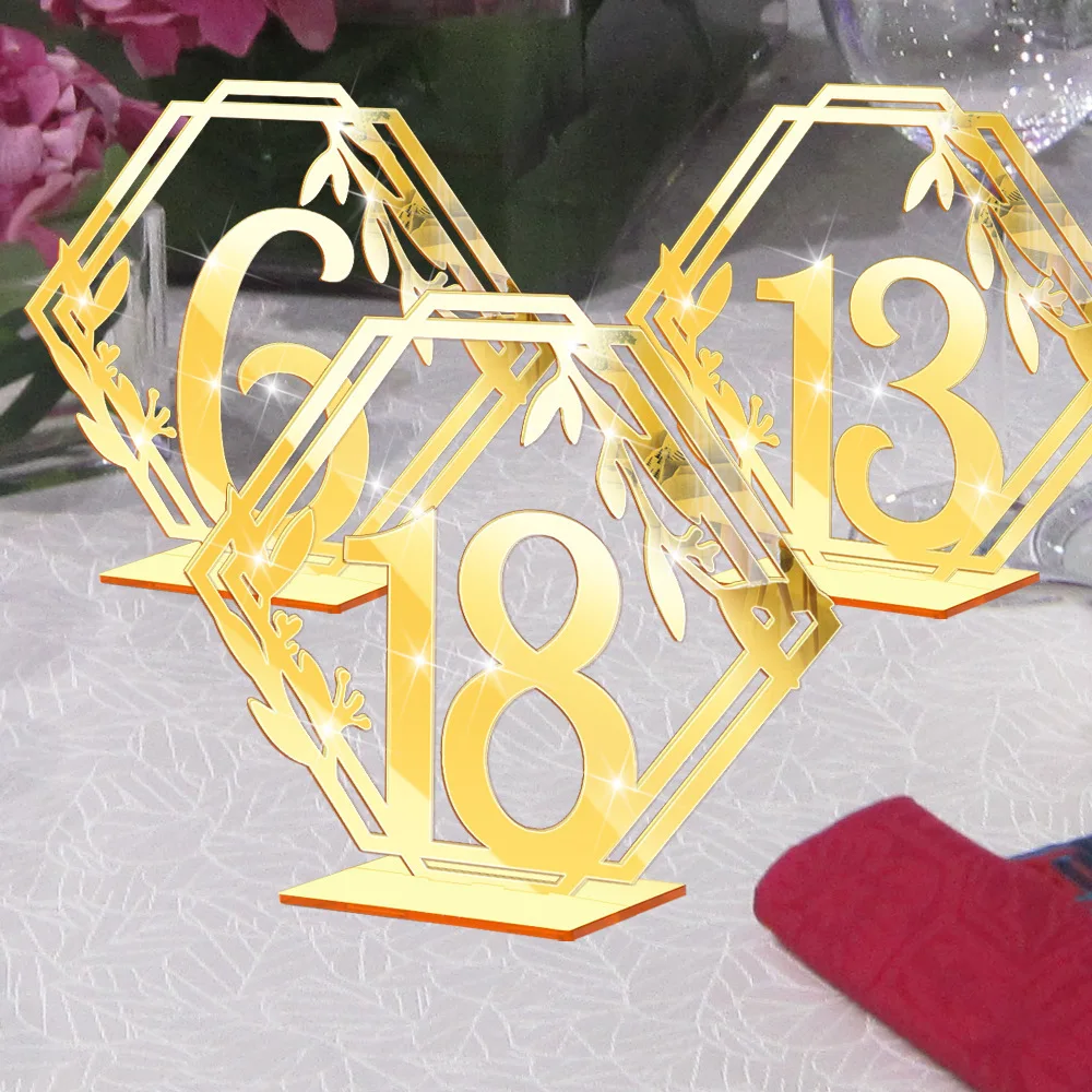 

Number 1-20 Acrylic Seat Markers Gold Silver Wedding Table Decorations Birthday Event Banquets Party Seat Numbers Home Decor