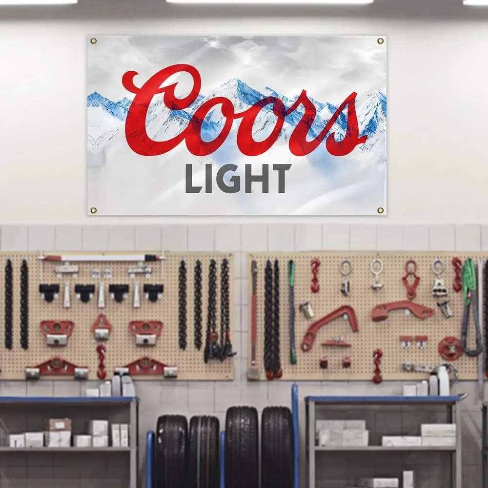 Фото Постер-декор Coors Light Beer: Рекламный баннер для бара, паба, вечеринки, зимних мероприятий, горнолыжного курорта. Украшение для охлаждения напитков. №4