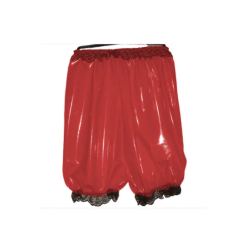 Шорты женские из ПВХ и кожи с высокой талией эластичным кружевом