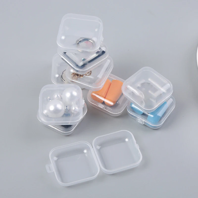 

1PCS Small Boxes Clear Plastic Jewelry Storage Case Container Packaging Box Earrings Rings Beads Earplug Protection Box