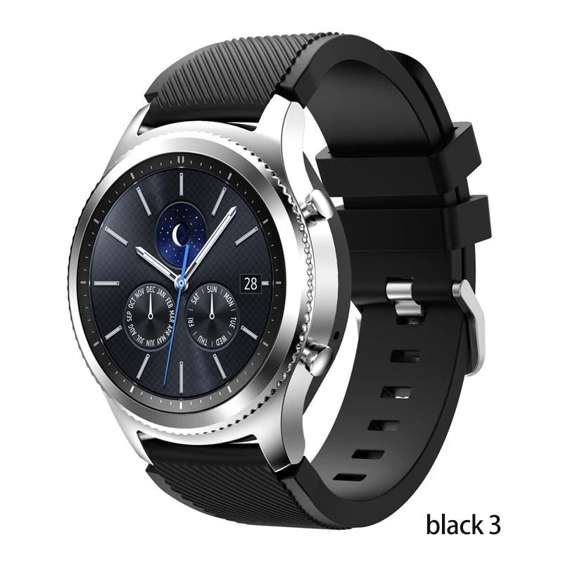 Ремешок силиконовый для Samsung Galaxy Watch 4 classic/3/active 2/Gear S3 Frontier браслет huawei watch gt 2 Pro 22 мм