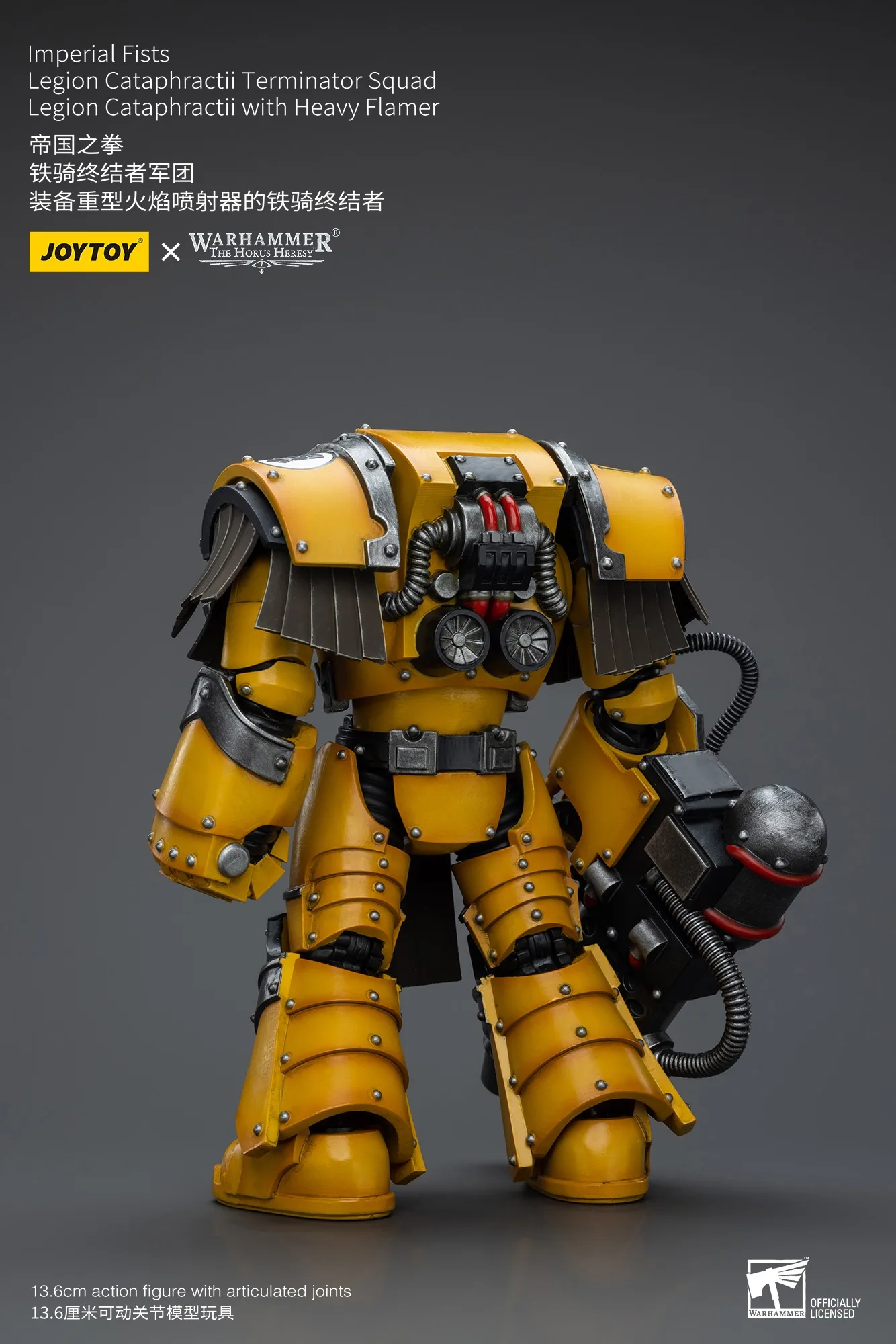 Фото JOYTOY Warhammer 1/18 фигурки императорских кулаков легион катафологии сержант с тяжелым пламенем фигурка модель игрушка подарки для мальчика №4