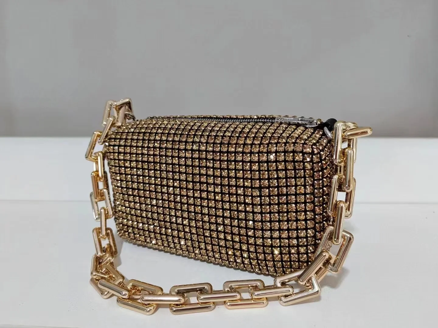

Crystal Rhinestone Handbag Luxury Designer Bling Full Diamond Shoulder Crossbody Bag Ladies Clutch Purse Underarm Evening Bag