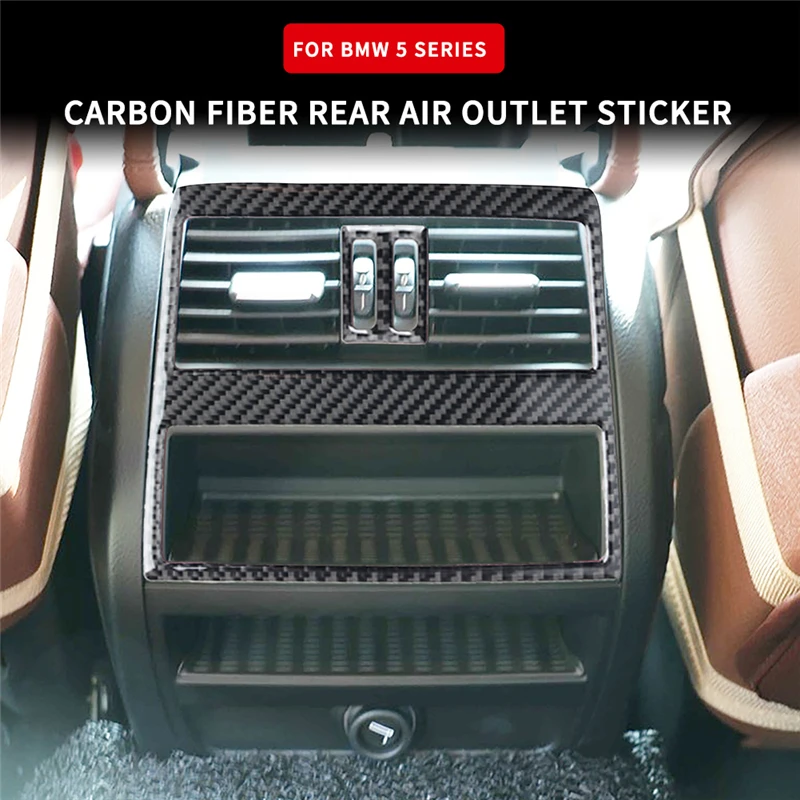 

Carbon Fiber Car Accessories Interior Back Air Vent Outlet Panel Cover Trim Stickers For Bmw 5 Series F10 F18 2011-2017