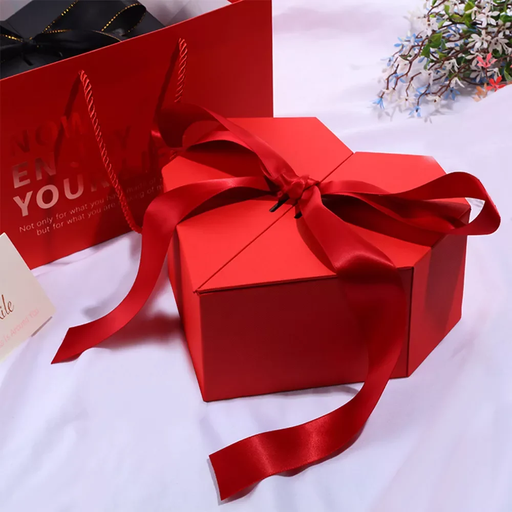 

Black Red Heart Shaped Gifts Box With Bows Valentines Day Presents Packaing Boxes Anniversary Surprise Gifts Wedding Decorations