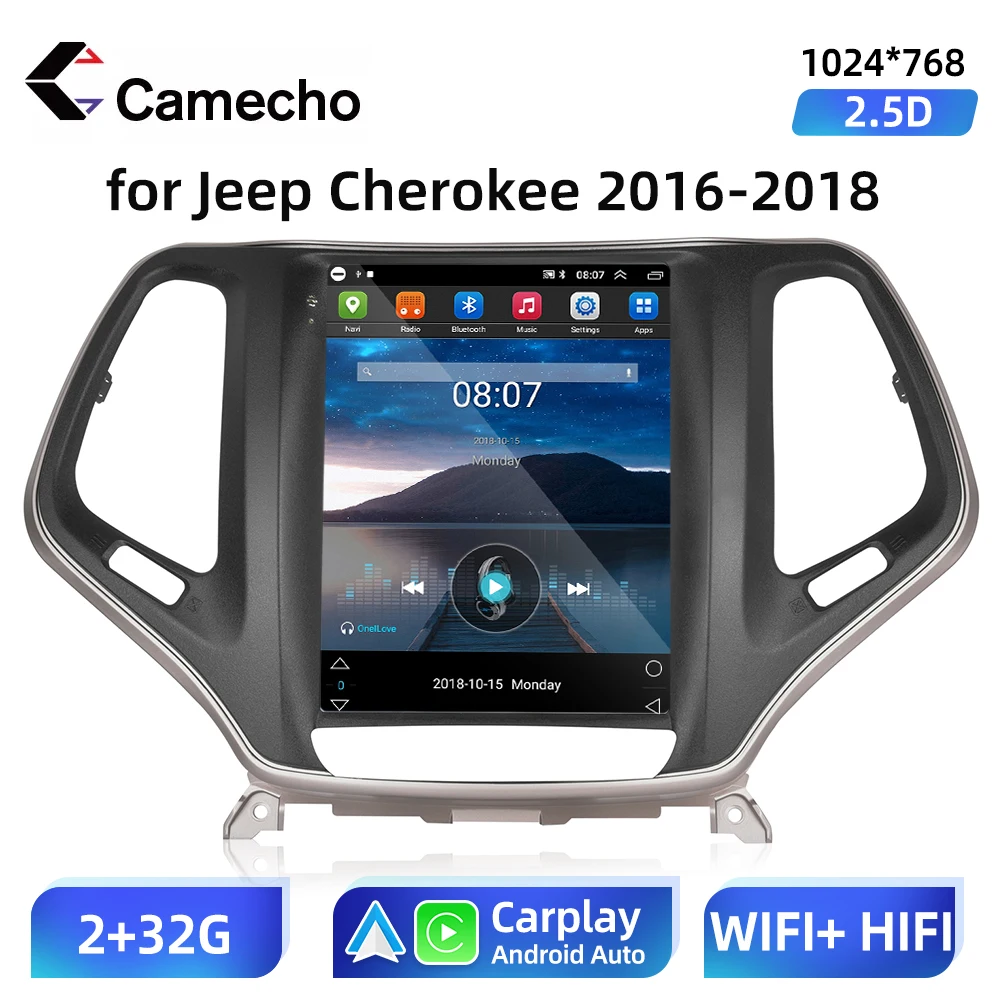 

9.7inch Camecho Car Radio Multimedia for Jeep Grand Cherokee 2016 - 2018 Android Auto Carplay GPS 4G LTE Tesla Style Vertical
